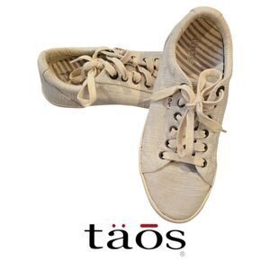 Women's Taos Star Beige Oat Washed Canvas Size 8.5